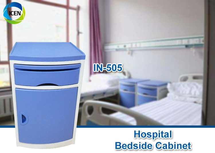 in-505 High Quality ABS Plastic Table Hospital Equipment Bedside Locker Cabinet