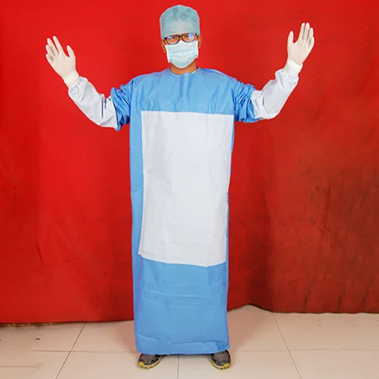 Der Hersteller von medizinischen OP-Kitteln aus Vliesstoff für Ärzte und Krankenschwestern liefert sterile Standard-Krankenhauskleidung für den Einmalgebrauch