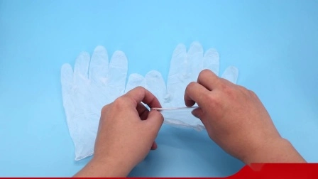 Standardmäßige puderfreie Einweghandschuhe in Industriequalität, blaue Finger-PVC-Handschuhe